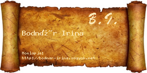 Bodnár Irina névjegykártya