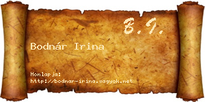 Bodnár Irina névjegykártya