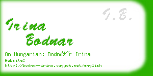 irina bodnar business card